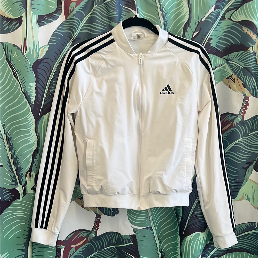 Pristine Adidas White Track Jacket small